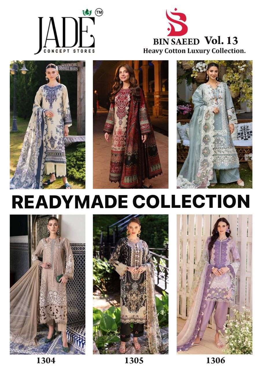 JADE BIN SAEED HEAVY COTTON LUXURY READY MADE COLLECTION VOL 13  
