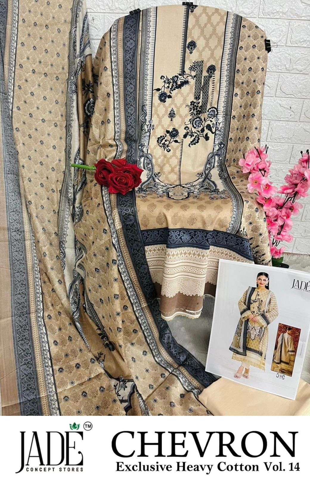 JADE CHEVRON EXCLUSIVE HEAVY COTTON VOL 14 COTTON DIGITAL PRINTS SALWAR SUIT
