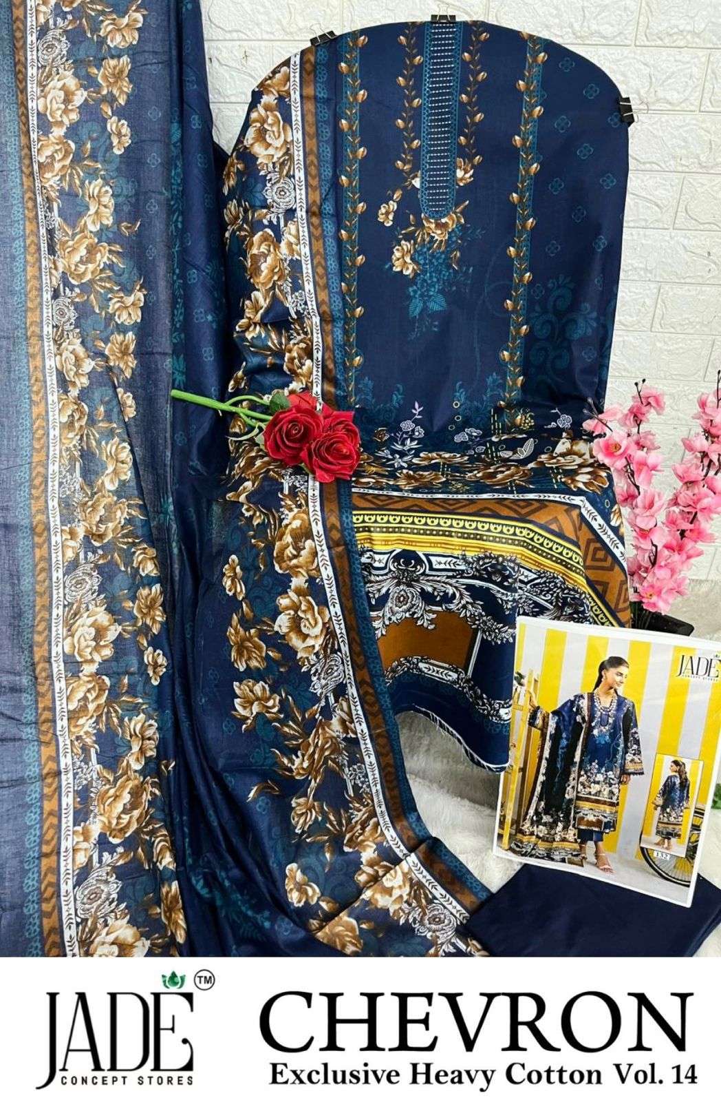 JADE CHEVRON EXCLUSIVE HEAVY COTTON VOL 14 COTTON DIGITAL PRINTS SALWAR SUIT