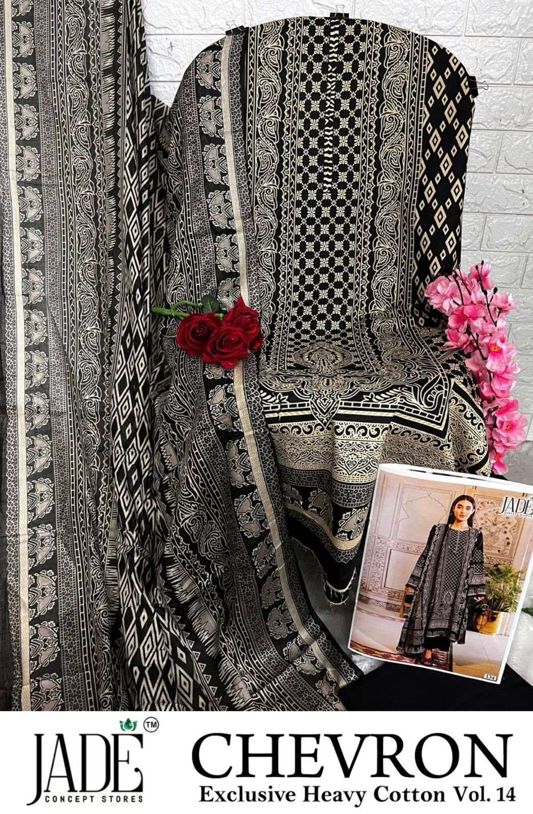 JADE CHEVRON EXCLUSIVE HEAVY COTTON VOL 14 COTTON DIGITAL PRINTS SALWAR SUIT