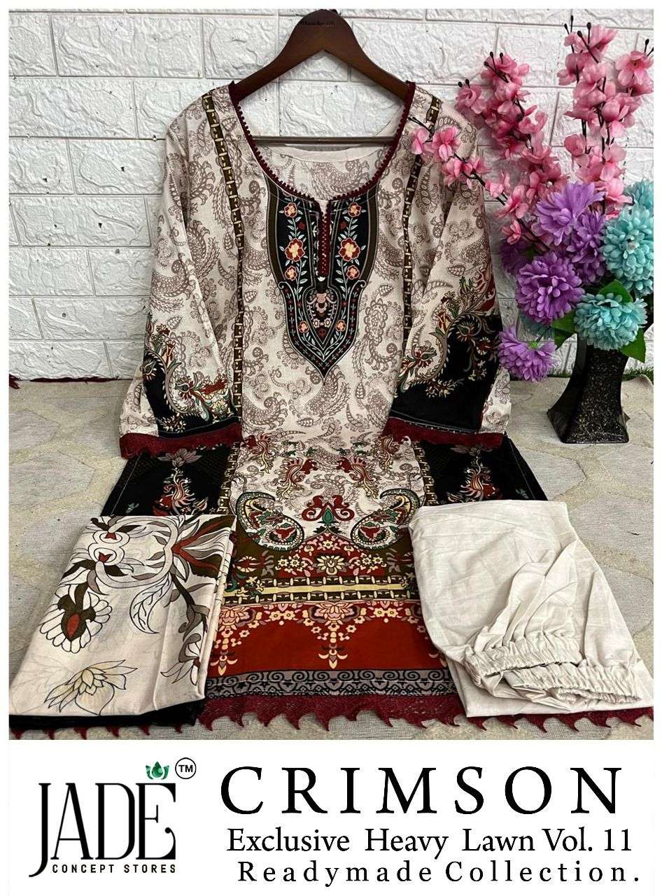 JADE CRIMSON EXCLUSIVE HEAVY LAWN COLLECTION VOL 11 READY MADE COLLECTION 