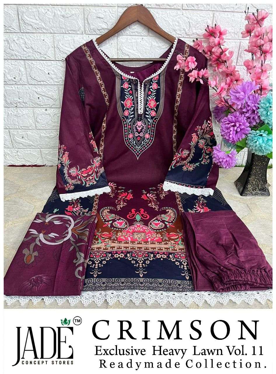 JADE CRIMSON EXCLUSIVE HEAVY LAWN COLLECTION VOL 11 READY MADE COLLECTION 
