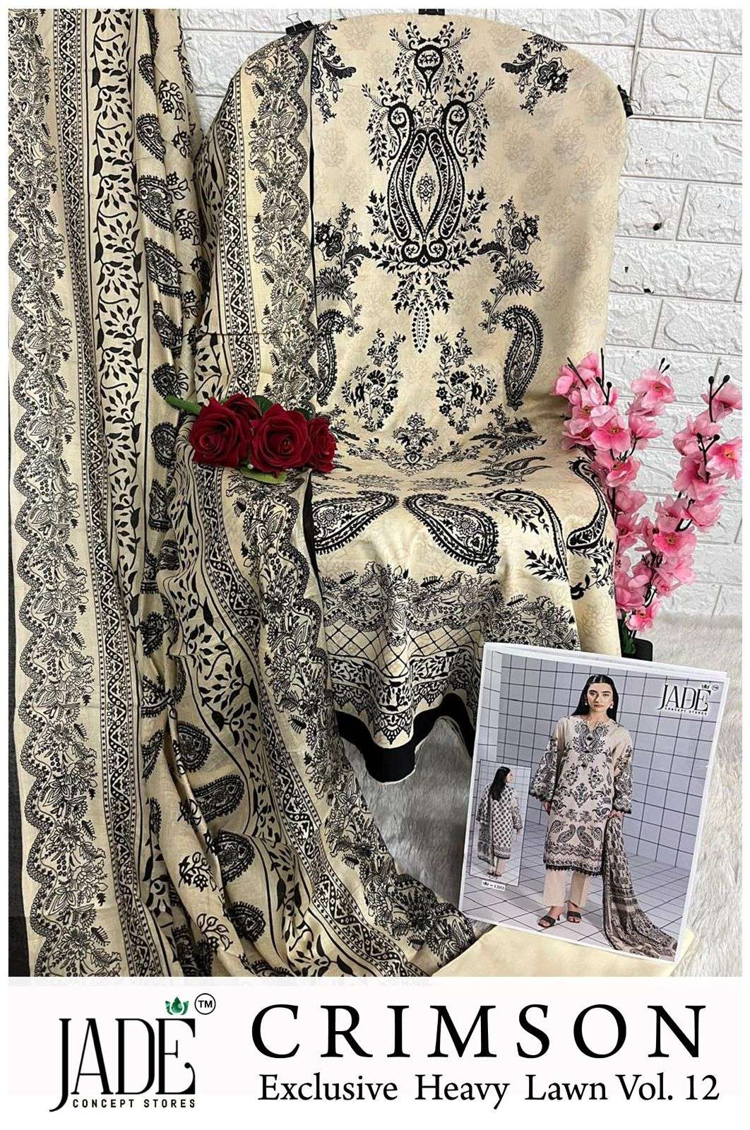 JADE CRIMSON EXCLUSIVE HEAVY LAWN COLLECTION VOL 12 NEW DESIGNS 