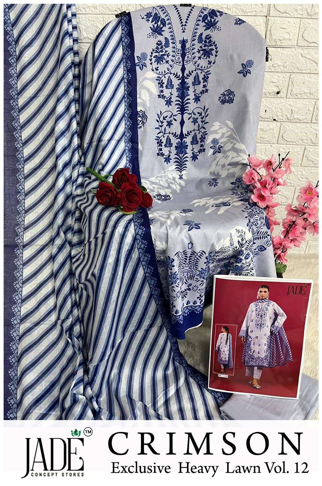JADE CRIMSON EXCLUSIVE HEAVY LAWN COLLECTION VOL 12 NEW DESIGNS 