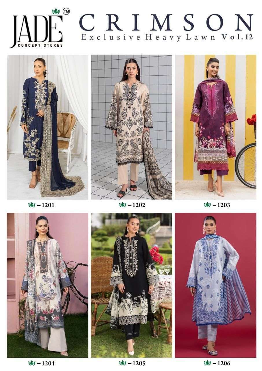 JADE CRIMSON EXCLUSIVE HEAVY LAWN COLLECTION VOL 12 NEW DESIGNS 