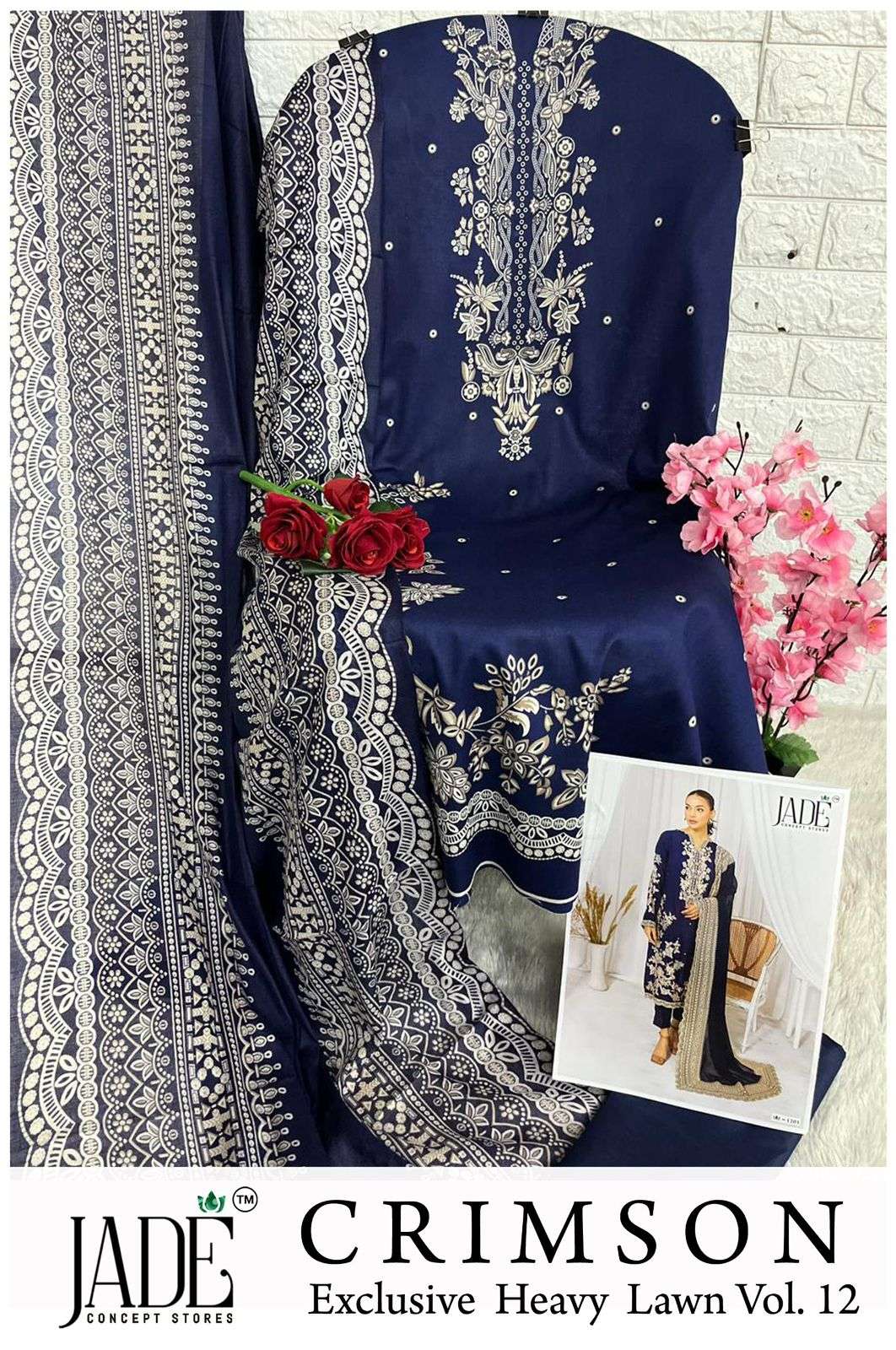 JADE CRIMSON EXCLUSIVE HEAVY LAWN COLLECTION VOL 12 NEW DESIGNS 