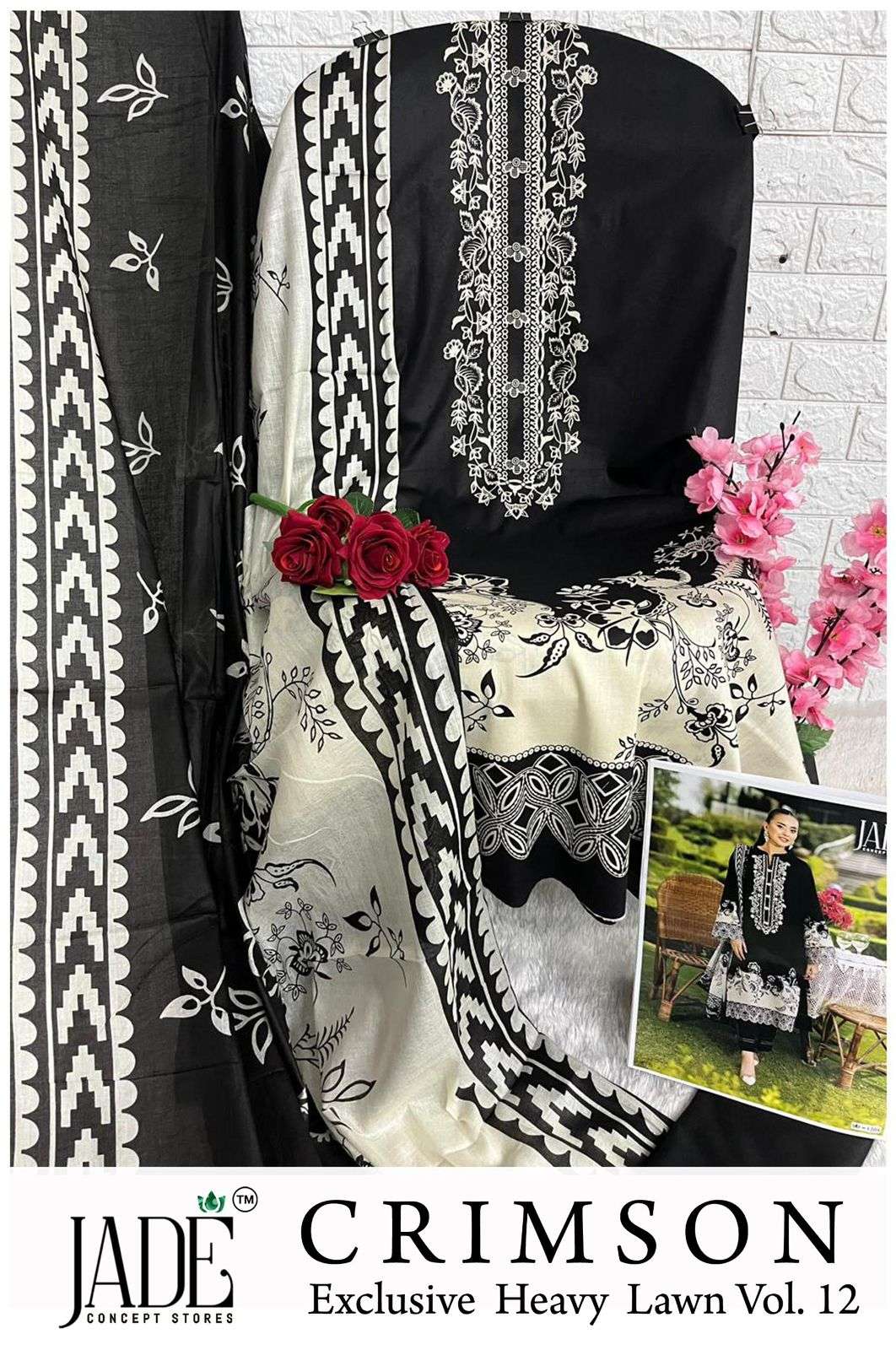 JADE CRIMSON EXCLUSIVE HEAVY LAWN COLLECTION VOL 12 NEW DESIGNS 