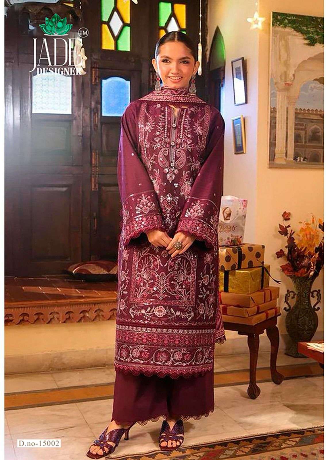 JADE CRIMSON EXCLUSIVE HEAVY LAWN COLLECTION VOL 15 READY MADE COLLECTION 