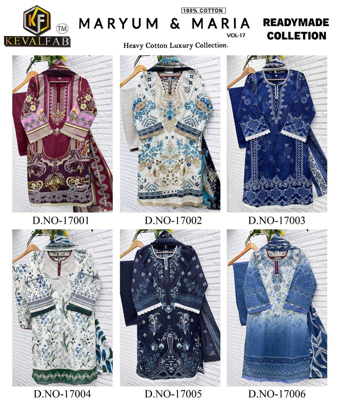 KEVAL FAB MARYUM & MARIA VOL 17 READY MADE COLLECTION 
