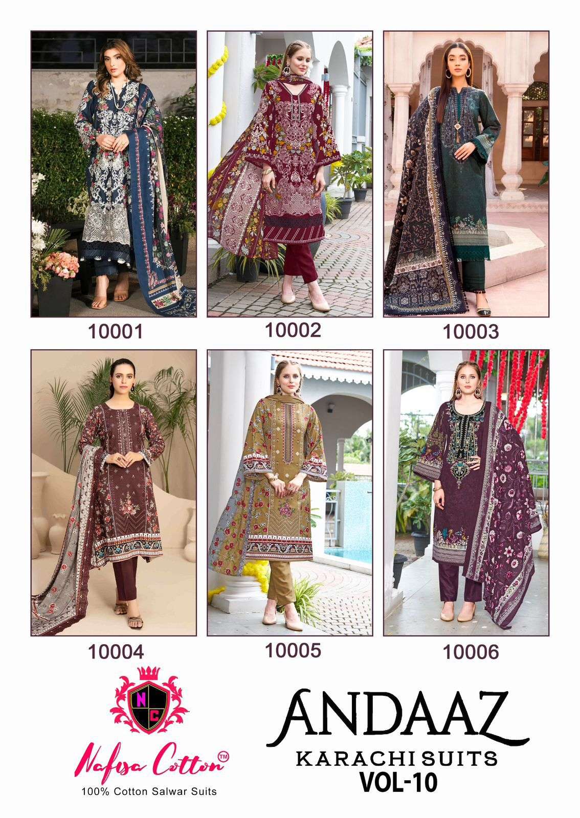 NAFISA COTTON ANDAAZ KARACHI SUITS VOL 10 