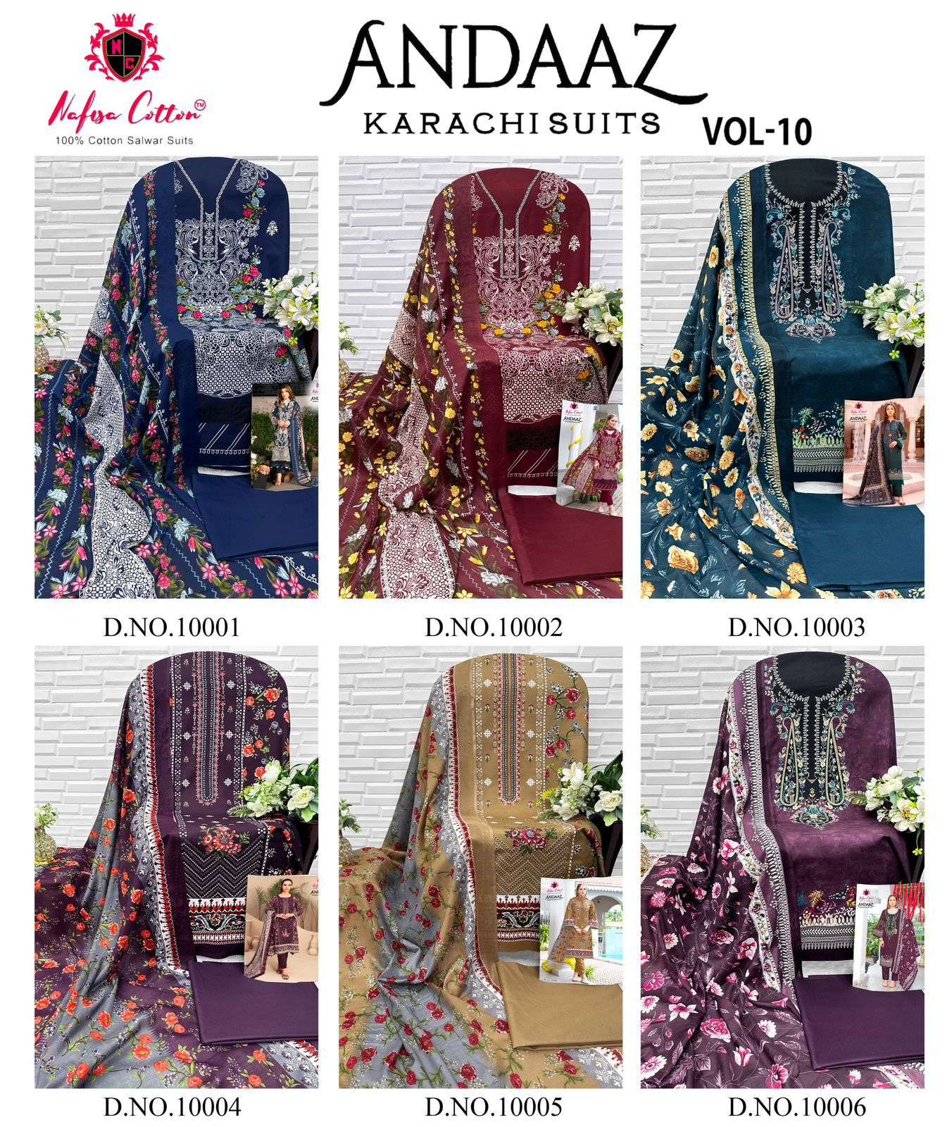 NAFISA COTTON ANDAAZ KARACHI SUITS VOL 10 