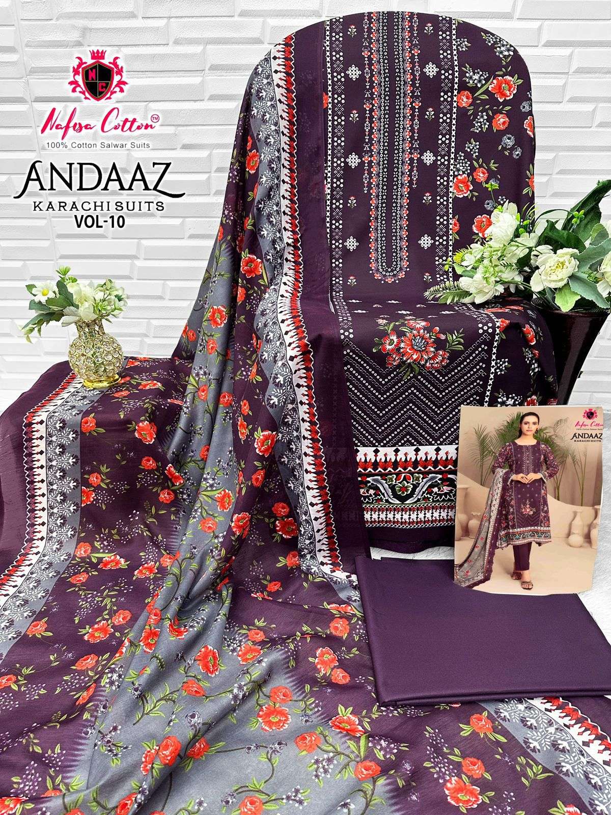 NAFISA COTTON ANDAAZ KARACHI SUITS VOL 10 