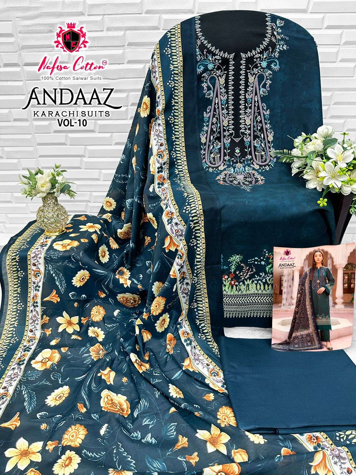 NAFISA COTTON ANDAAZ KARACHI SUITS VOL 10 