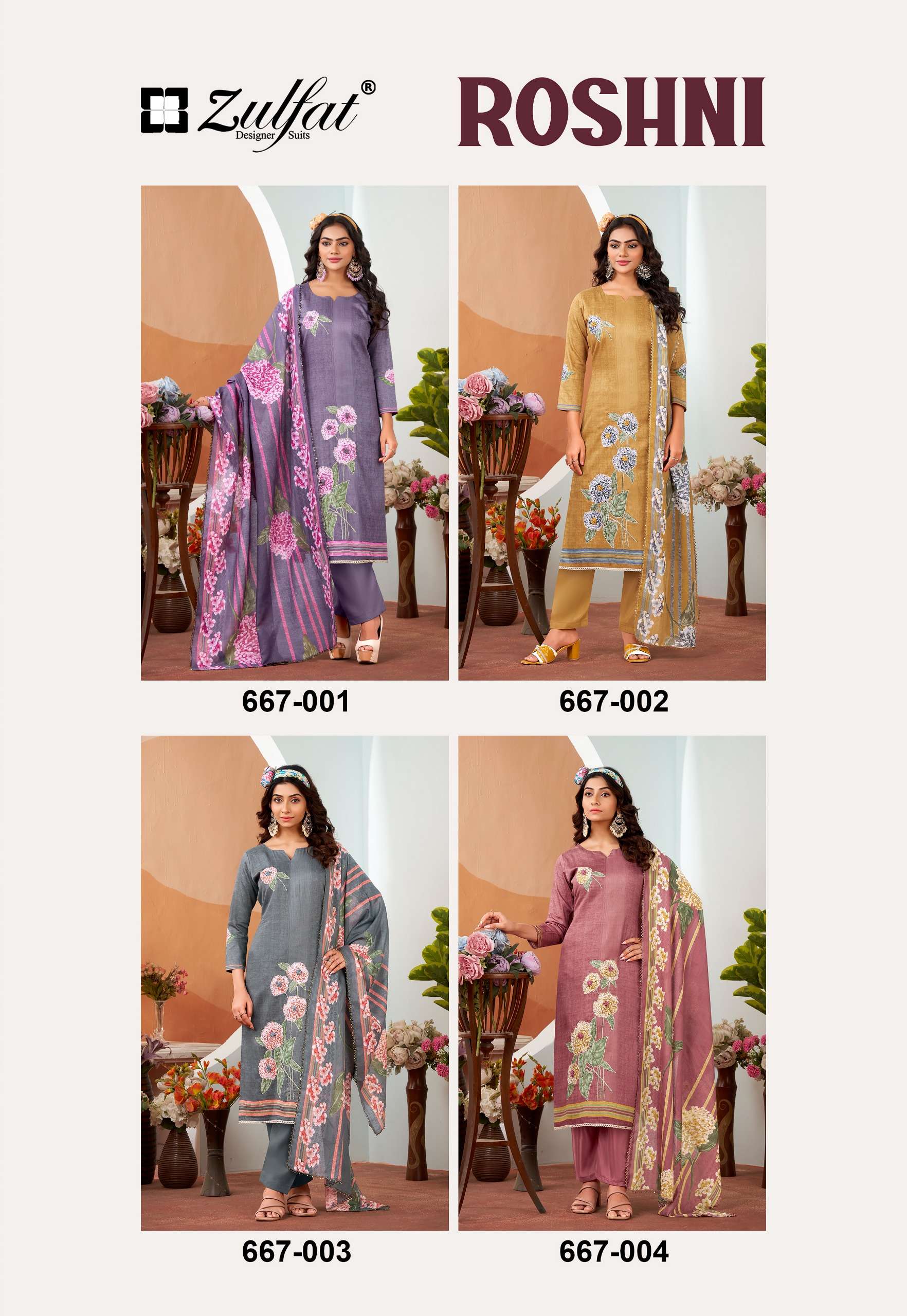 ZULFAT DESIGNER SUITS ROSHNI 