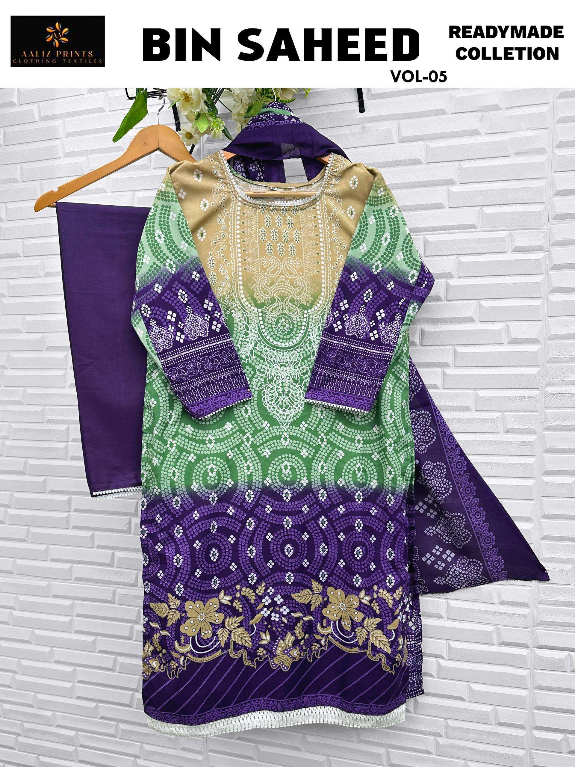  AALIZ PRINTS BIN SAHEED VOL 5 NX READY MADE COLLECTION 