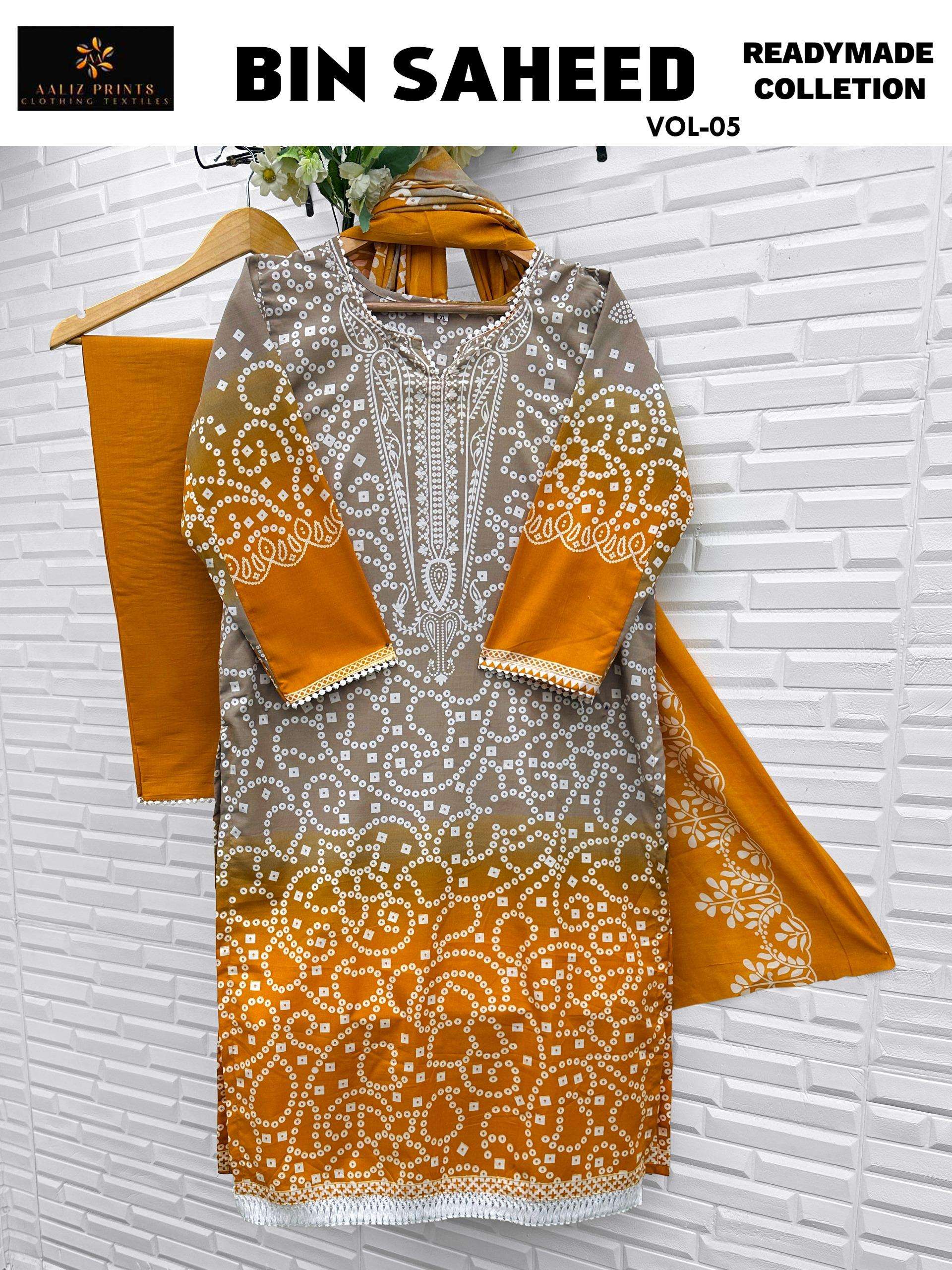  AALIZ PRINTS BIN SAHEED VOL 5 NX READY MADE COLLECTION 