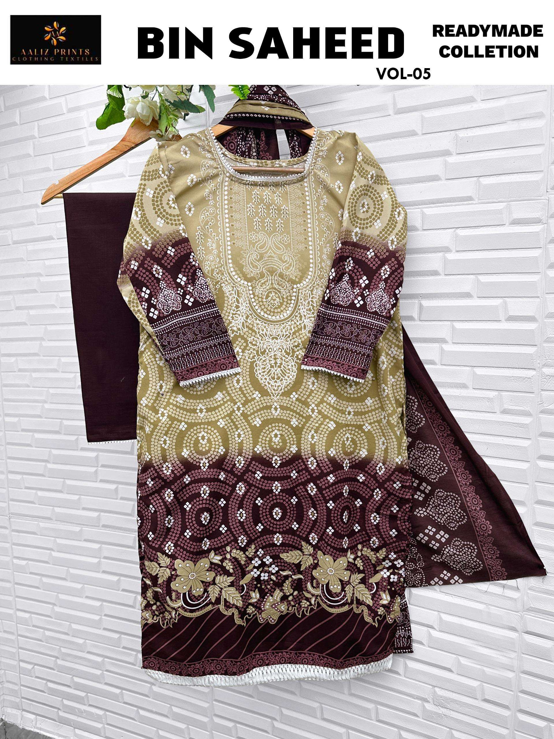  AALIZ PRINTS BIN SAHEED VOL 5 NX READY MADE COLLECTION 
