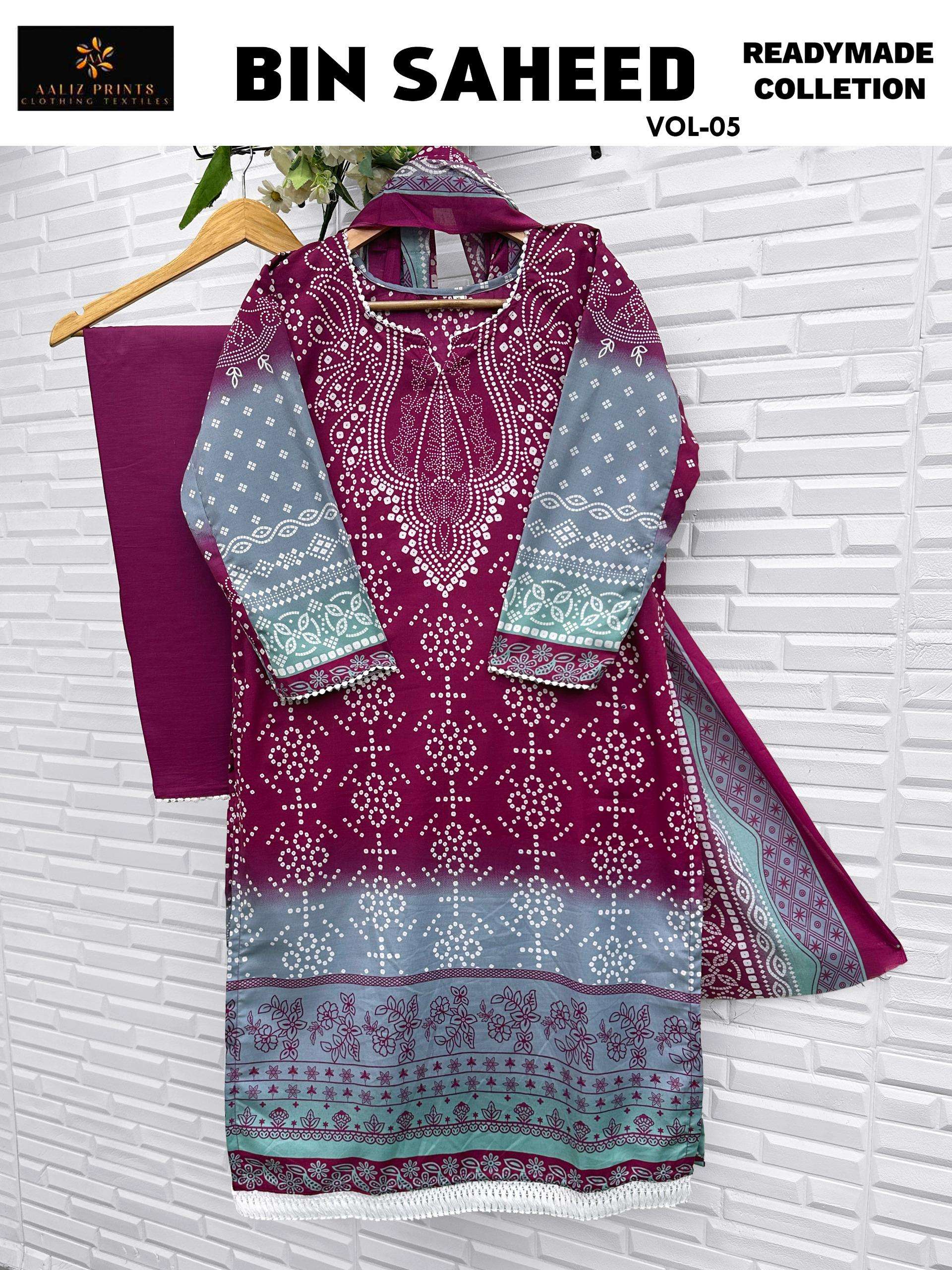  AALIZ PRINTS BIN SAHEED VOL 5 NX READY MADE COLLECTION 