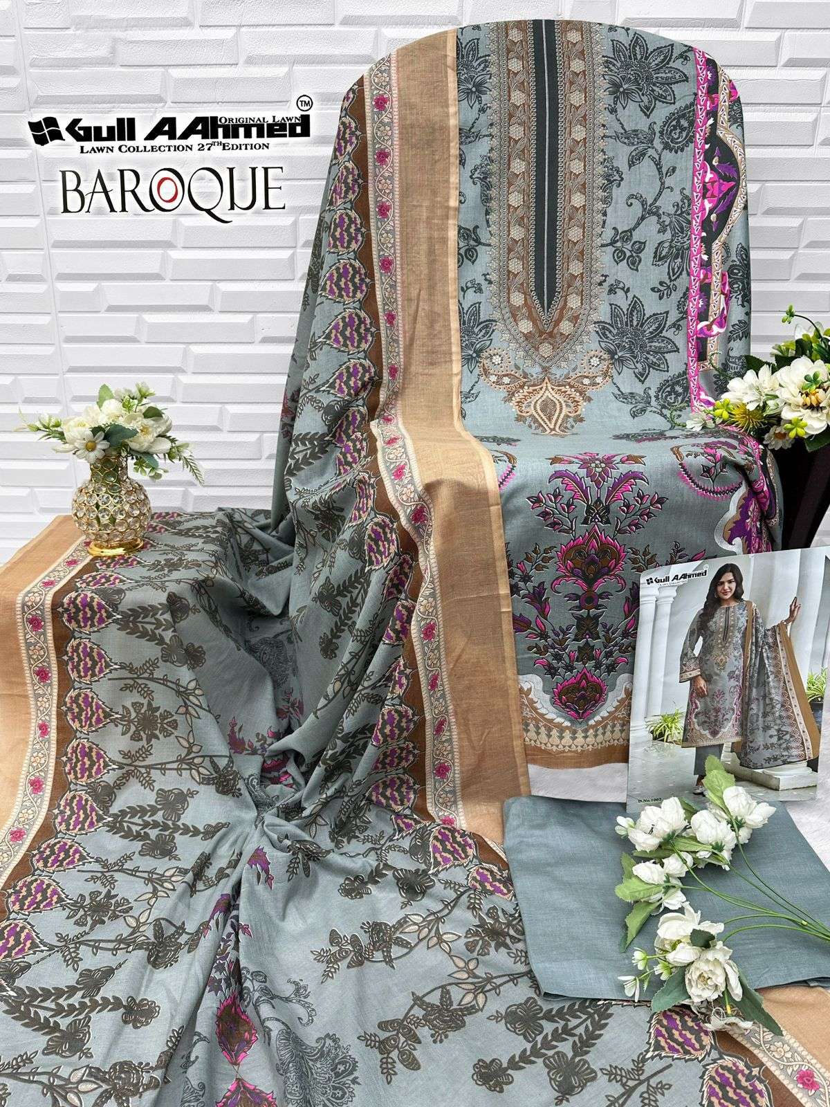 GULL AAHMED BAROQUE VOL 2 LAWN COTTON DIGITAL PRINTS SALWAR SUIT