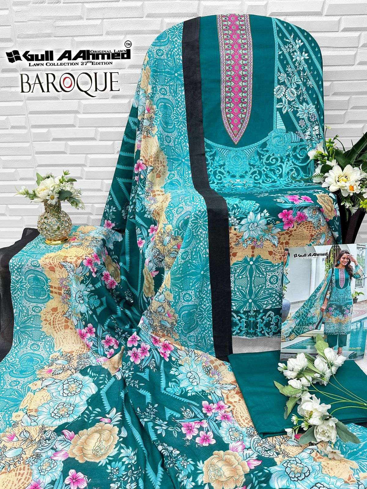 GULL AAHMED BAROQUE VOL 2 LAWN COTTON DIGITAL PRINTS SALWAR SUIT