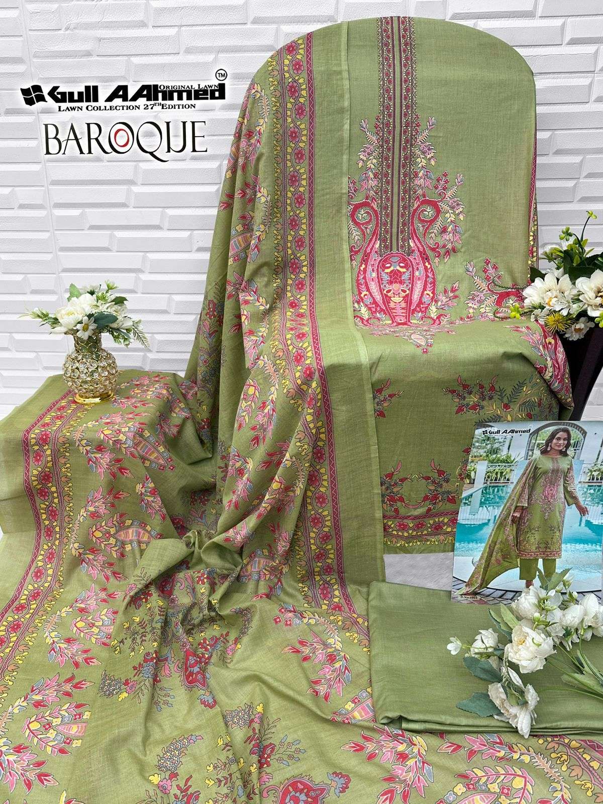 GULL AAHMED BAROQUE VOL 2 LAWN COTTON DIGITAL PRINTS SALWAR SUIT