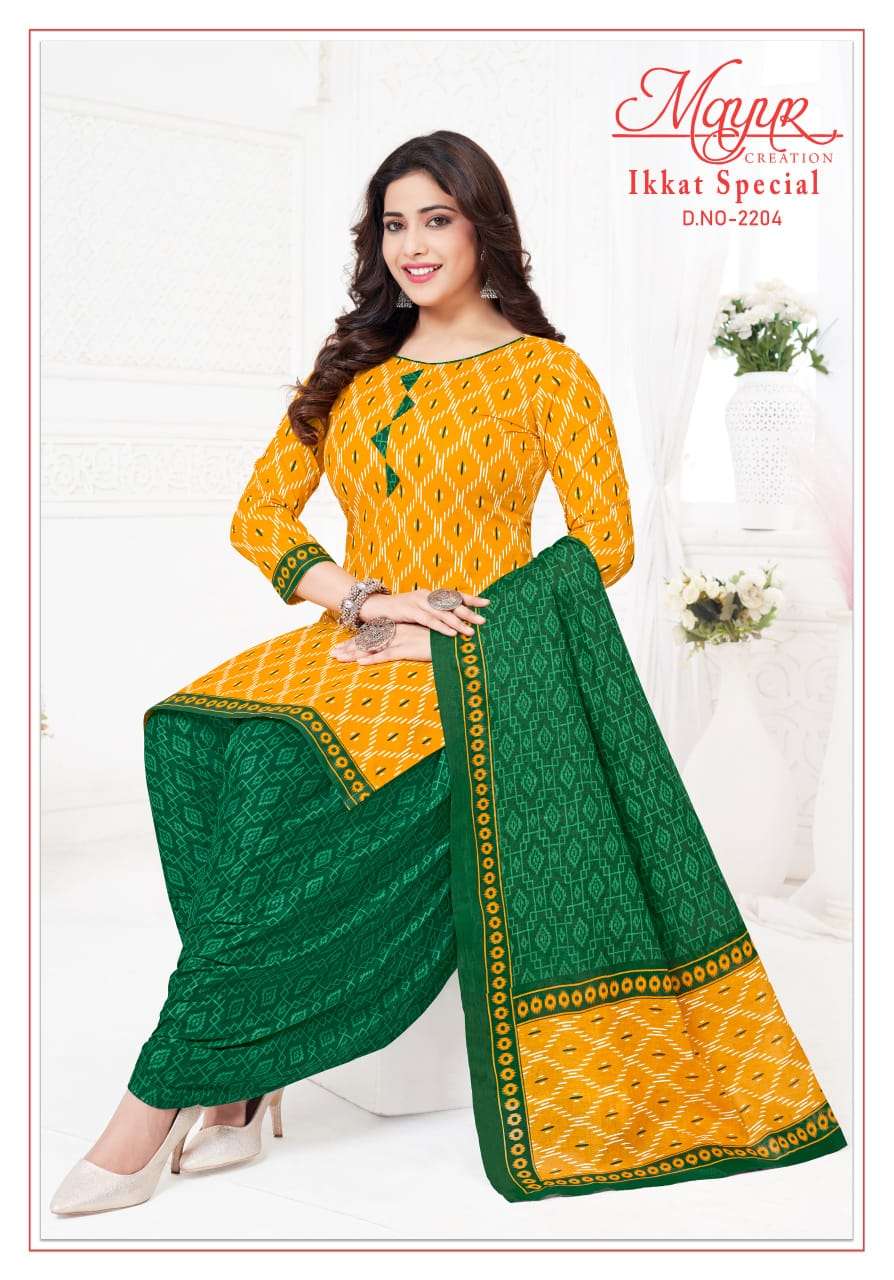 MAYUR CREATION IKKAT VOL 22 COTTON PRINTED PATIYALA DRESS 