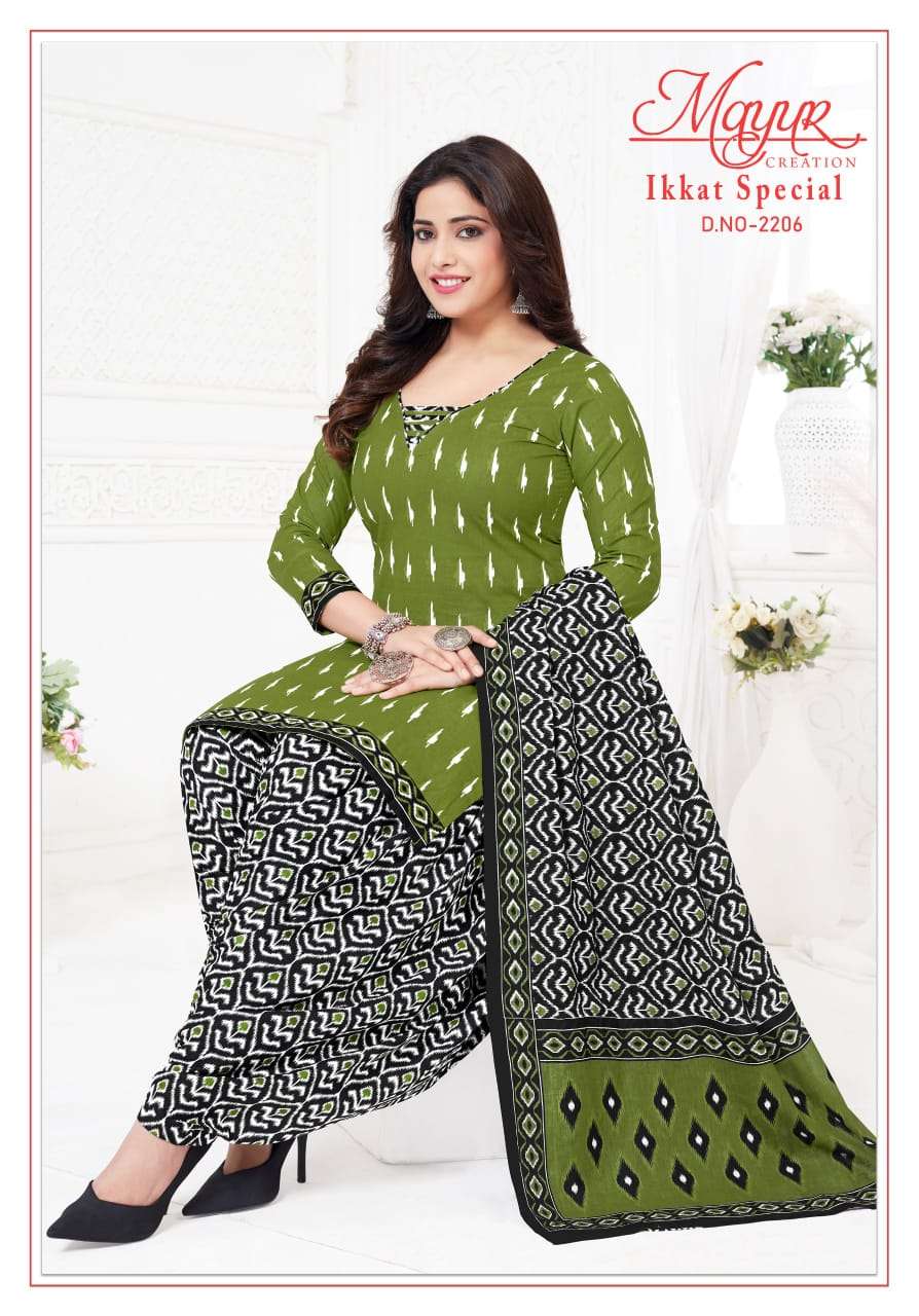 MAYUR CREATION IKKAT VOL 22 COTTON PRINTED PATIYALA DRESS 