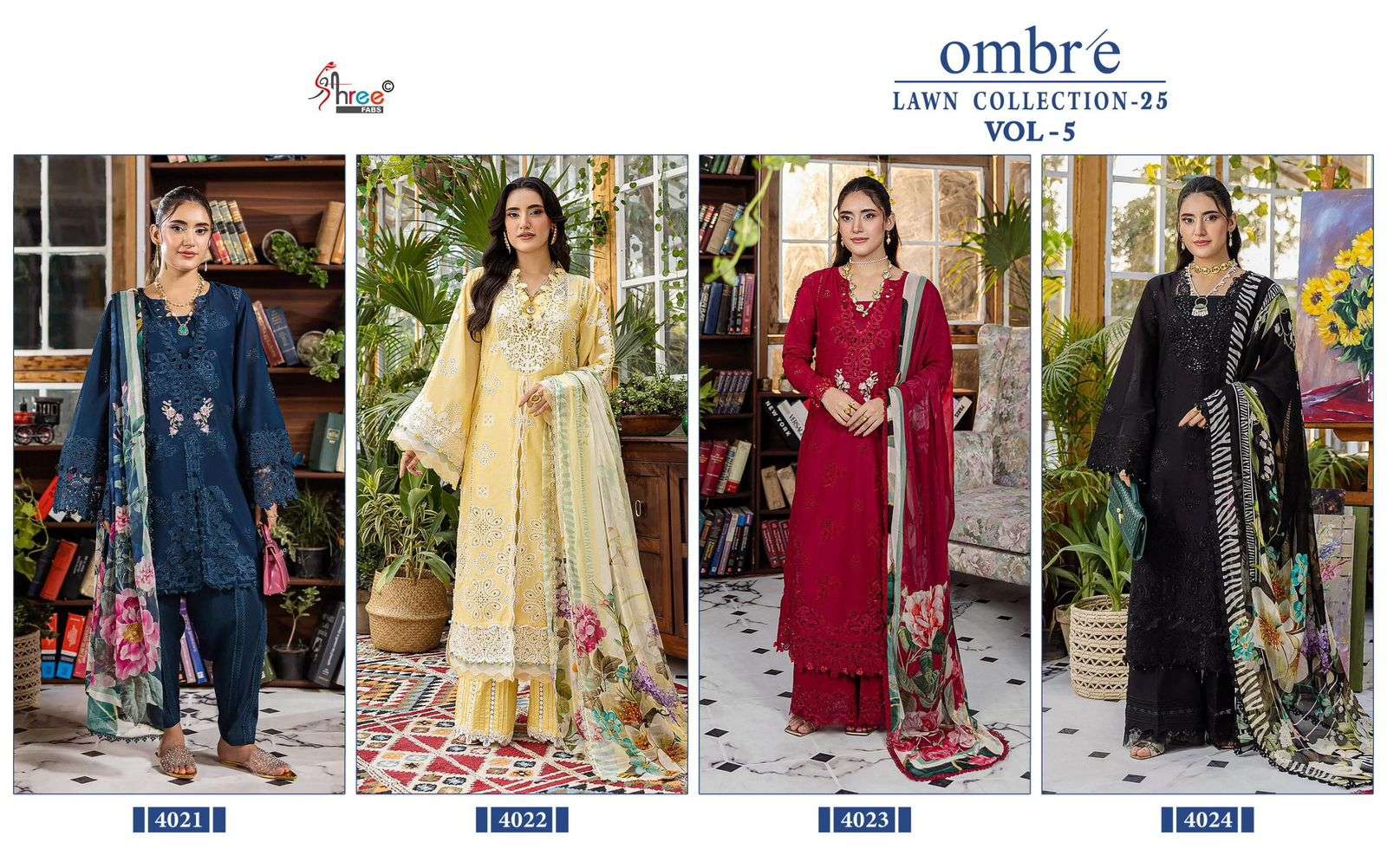 SHREE FABS OMBRE LAWN COLLECTION 25 VOL 5