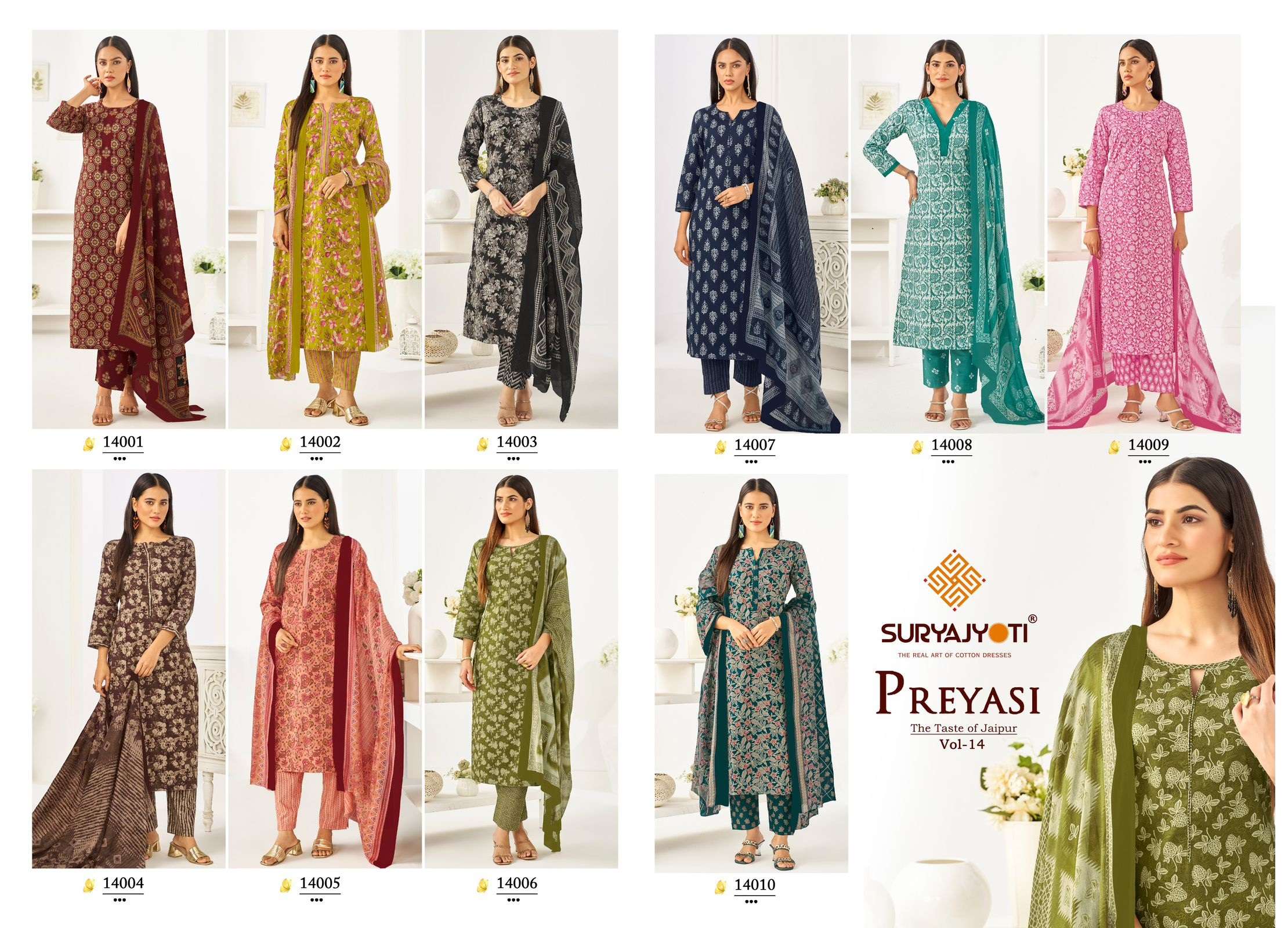 SURYAJYOTI PREYASI VOL 14 STITCHED COLLECTION  