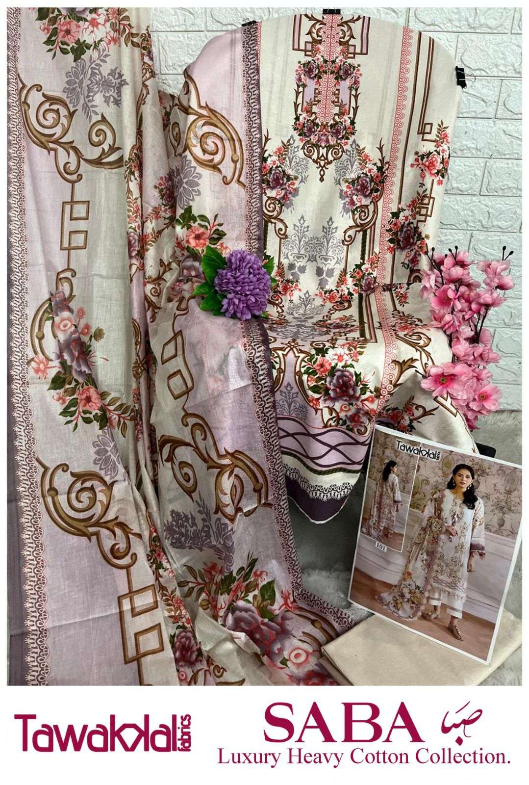 TAWAKKAL FABRICS SABA LUXURY HEAVY  COTTON COLLECTION