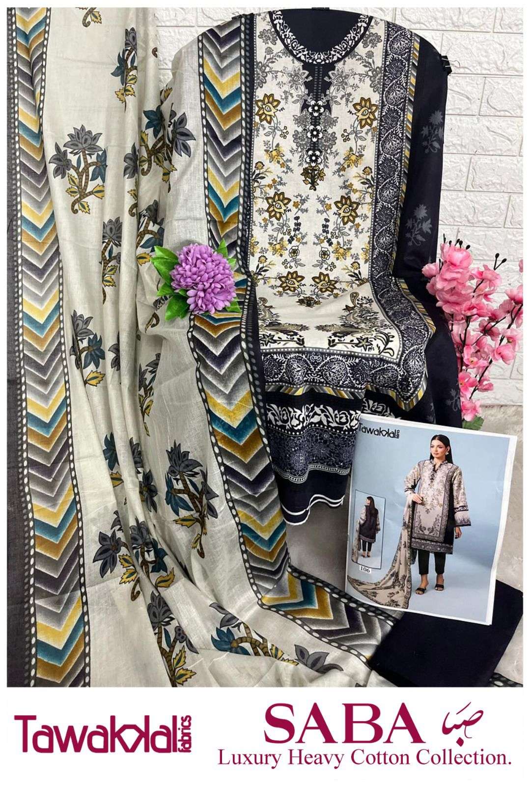 TAWAKKAL FABRICS SABA LUXURY HEAVY  COTTON COLLECTION