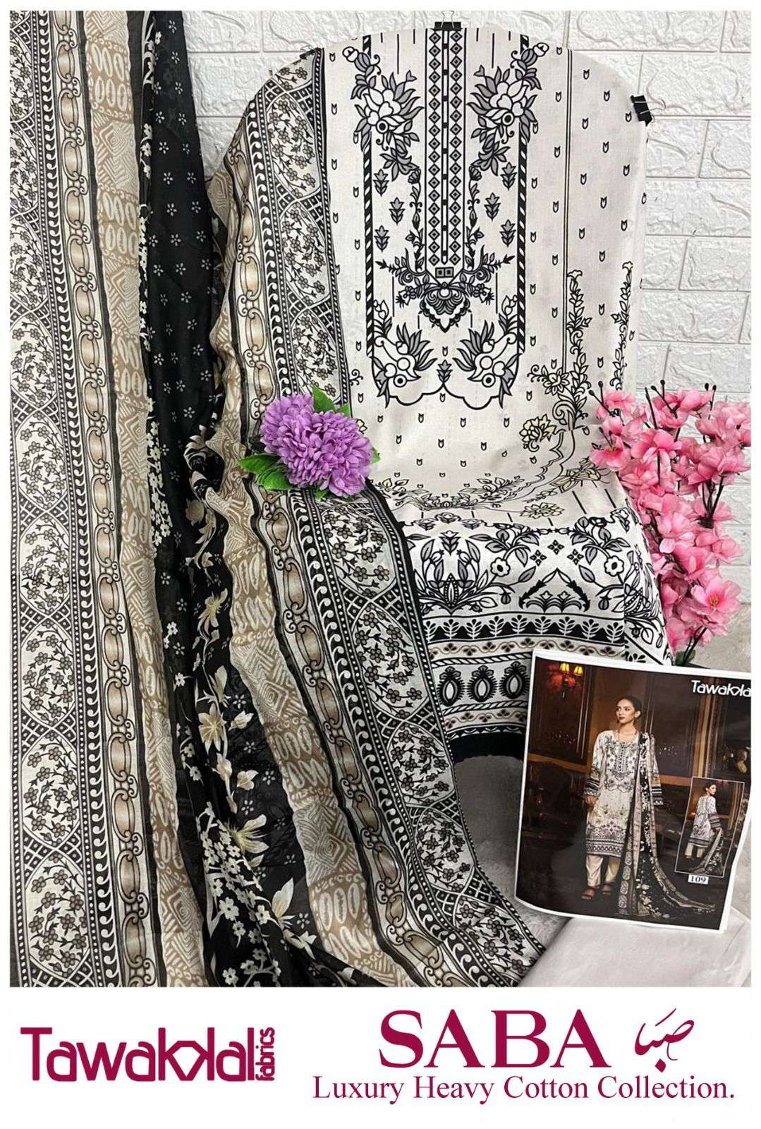 TAWAKKAL FABRICS SABA LUXURY HEAVY  COTTON COLLECTION