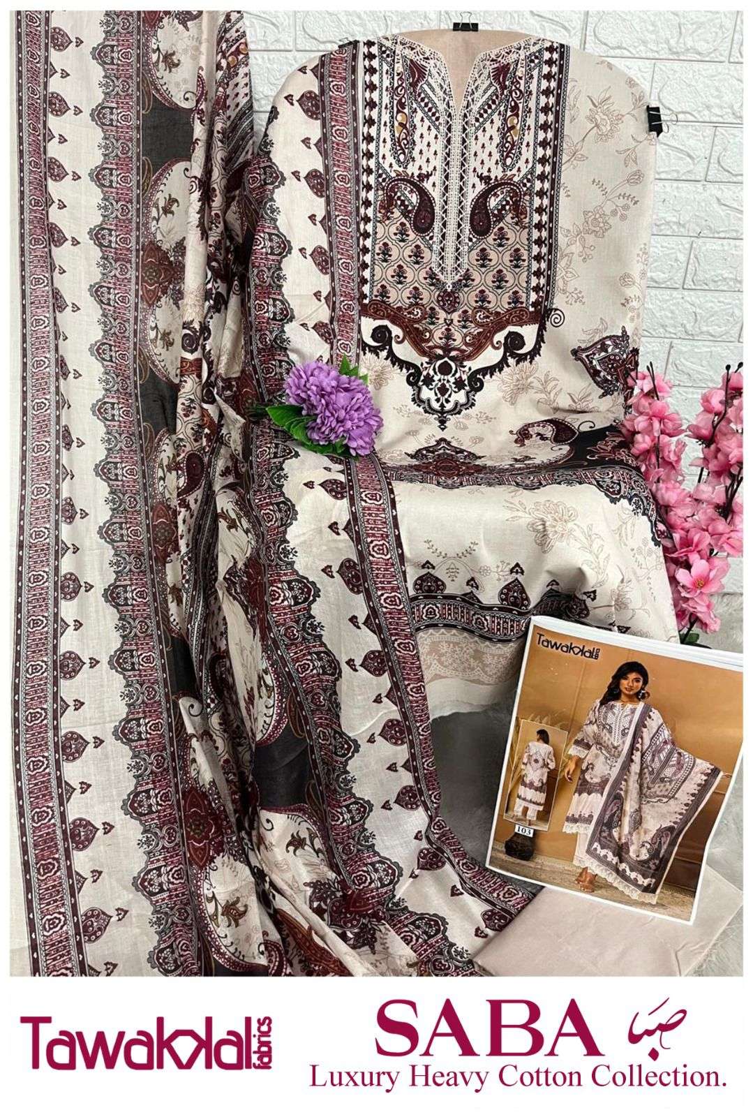 TAWAKKAL FABRICS SABA LUXURY HEAVY  COTTON COLLECTION