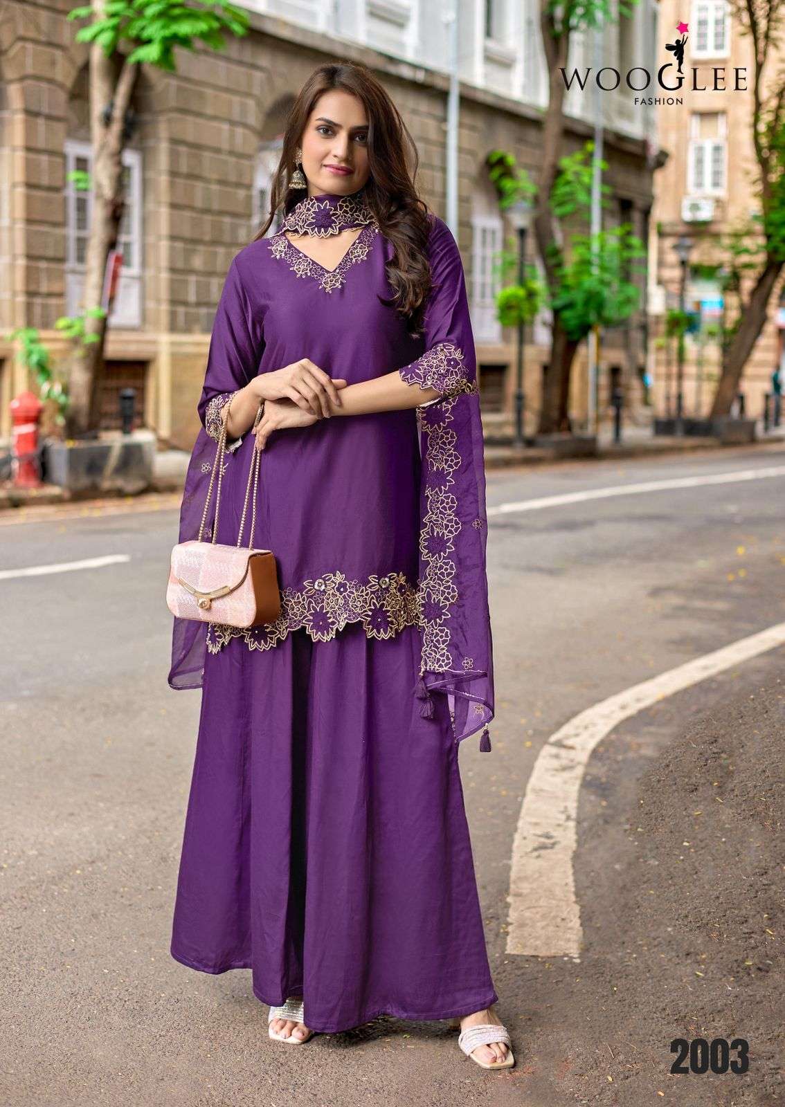 WOOGLEE SHABNAM SILK FANCY EMBROIDERY DESIGNER READY MADE LADIES SUIT