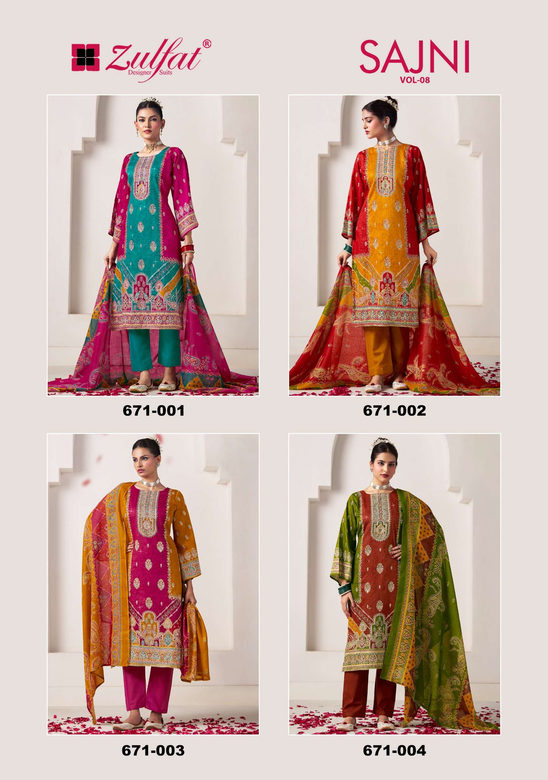 ZULFAT DESIGNER SUITS SAJNI VOL 8 