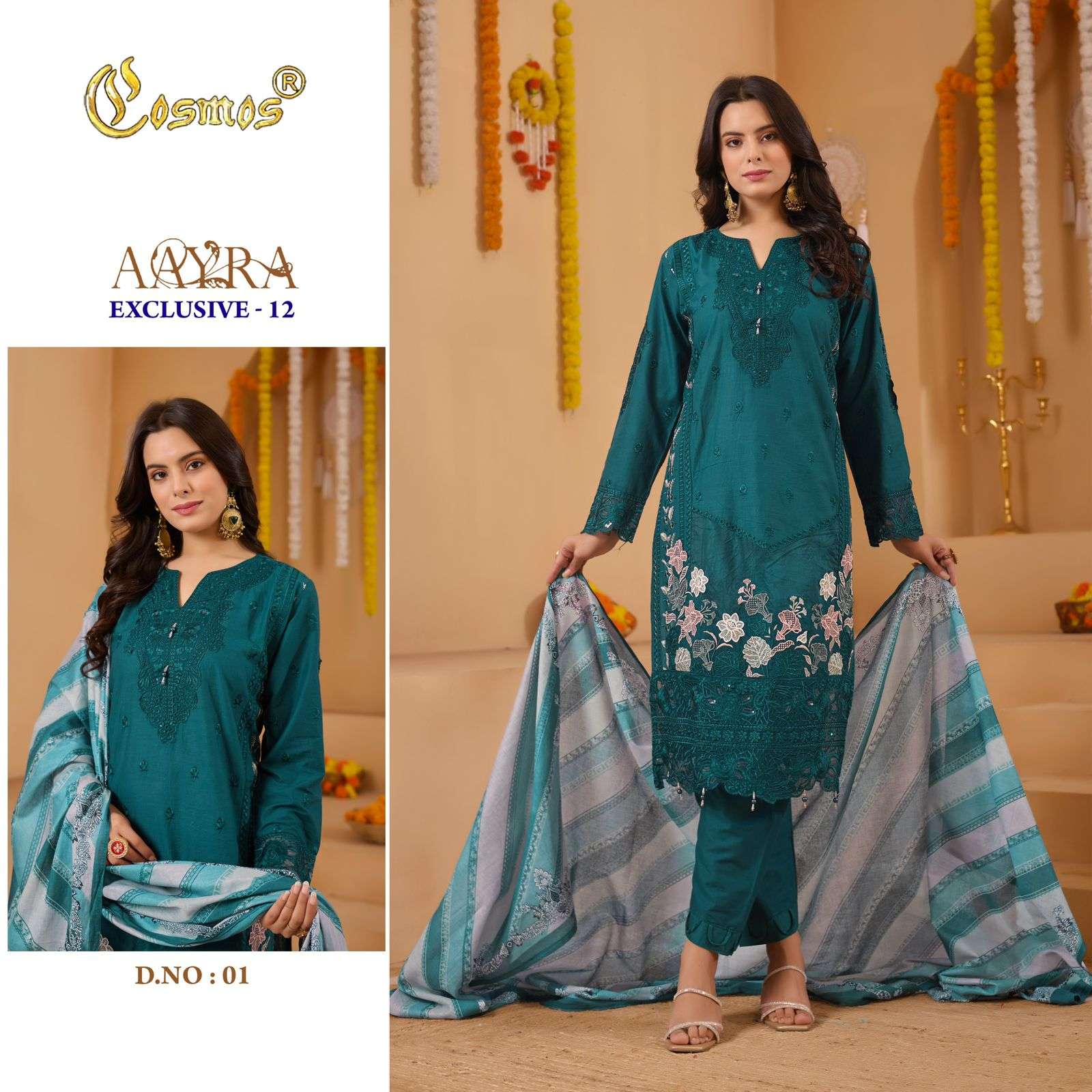 COSMOS FASHION AAYRA EXCLUSIVE LAWN 12 READY MADE COLLECTION 