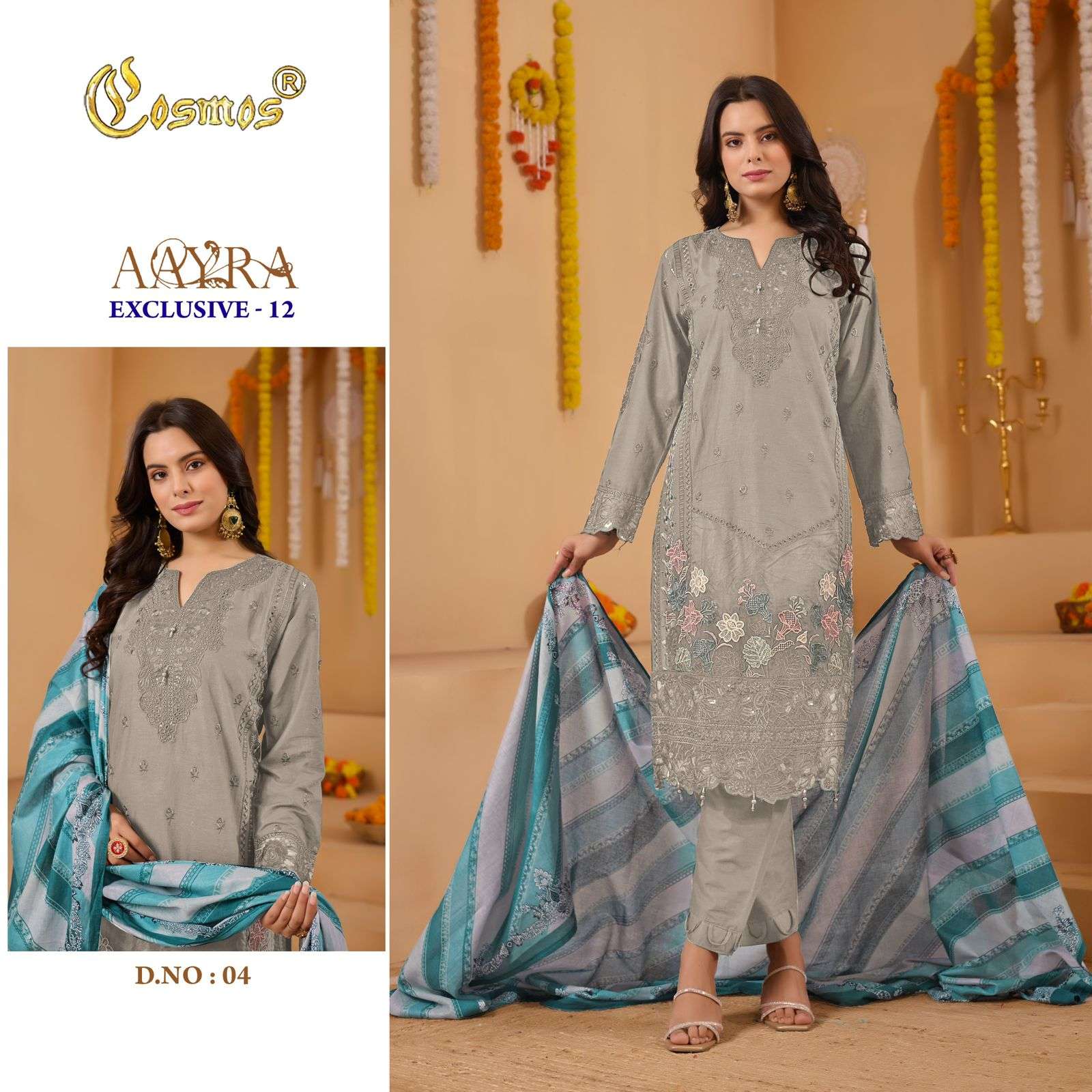 COSMOS FASHION AAYRA EXCLUSIVE LAWN 12 READY MADE COLLECTION 