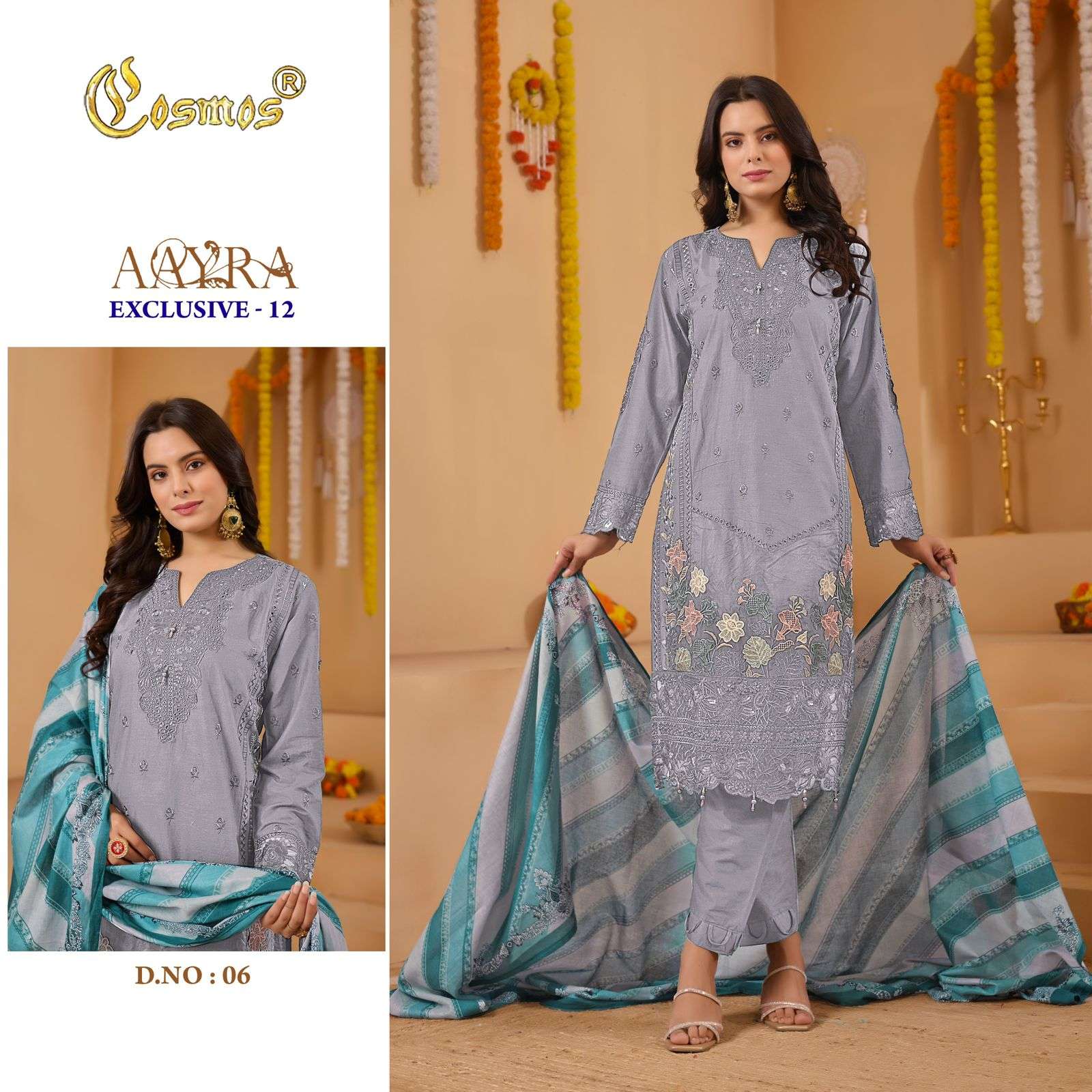 COSMOS FASHION AAYRA EXCLUSIVE LAWN 12 READY MADE COLLECTION 