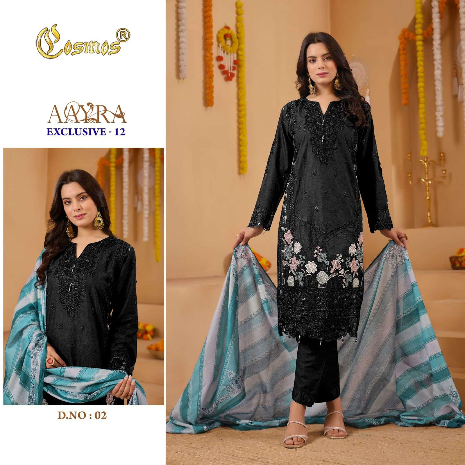 COSMOS FASHION AAYRA EXCLUSIVE LAWN 12 READY MADE COLLECTION 