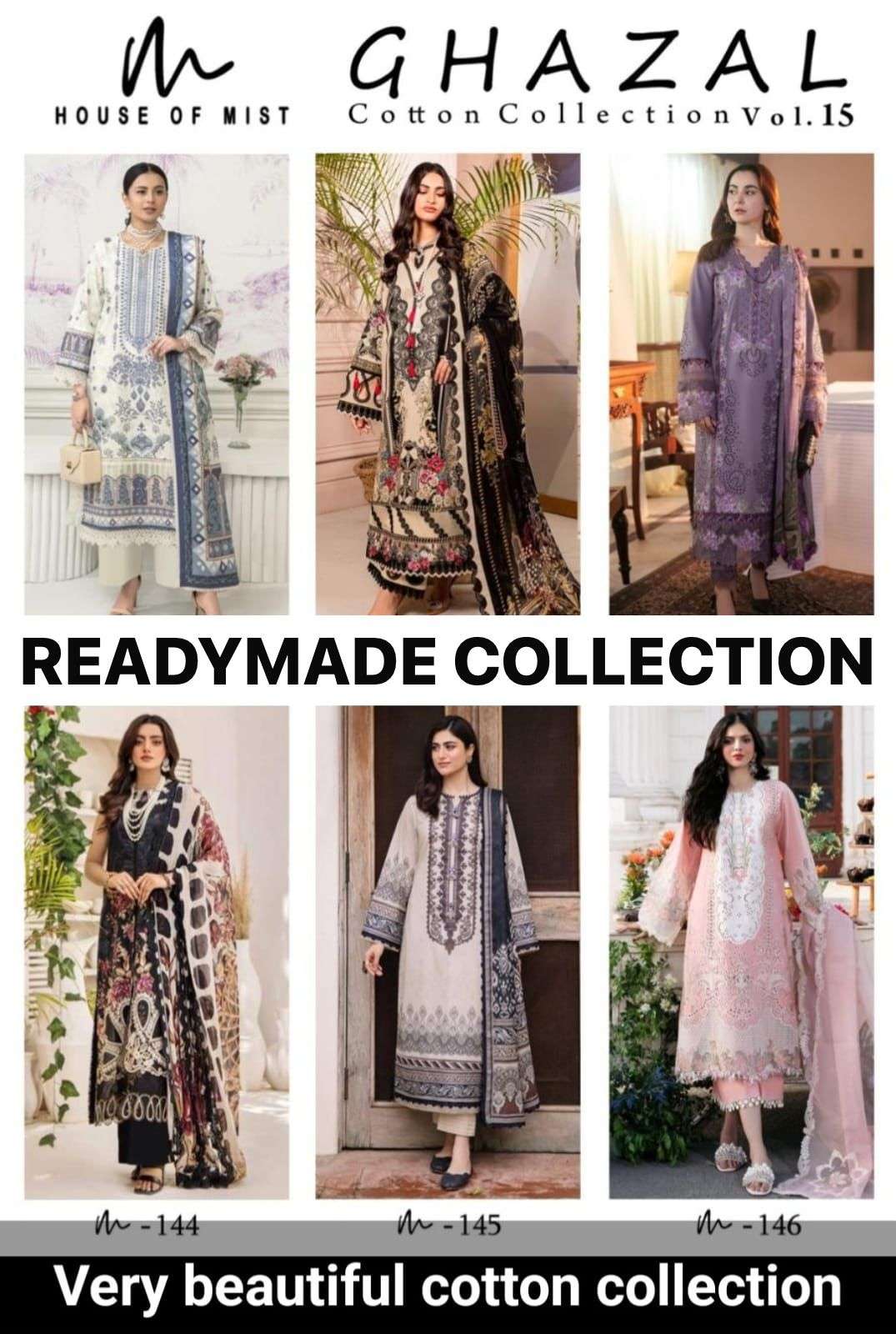 HOUSE OF MIST GHAZAL COTTON COLLECTION VOL 15 READY MADE COLLECTION 
