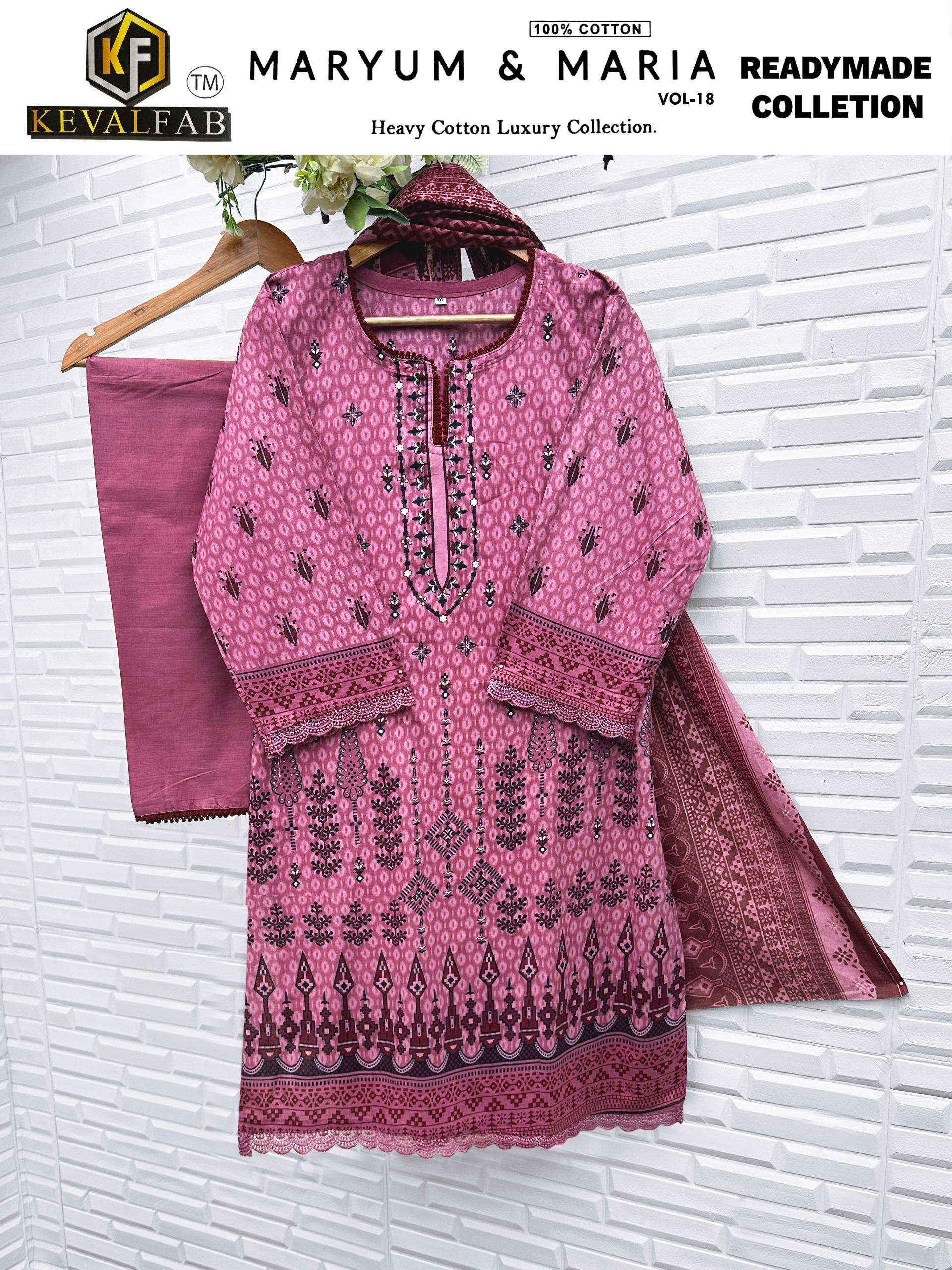 KEVAL FAB MARYUM & MARIA VOL 18 READY MADE COLLECTION 