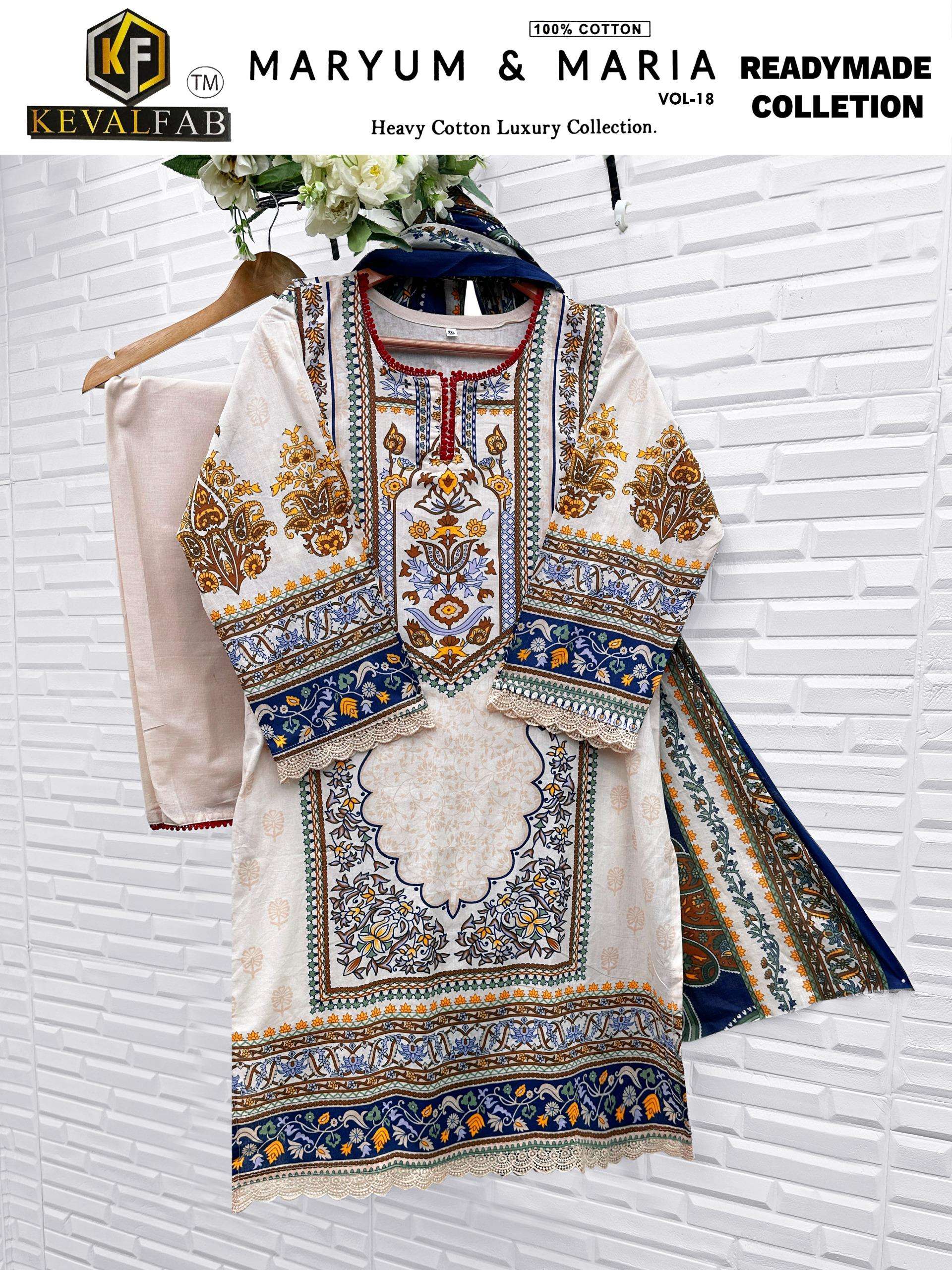 KEVAL FAB MARYUM & MARIA VOL 18 READY MADE COLLECTION 
