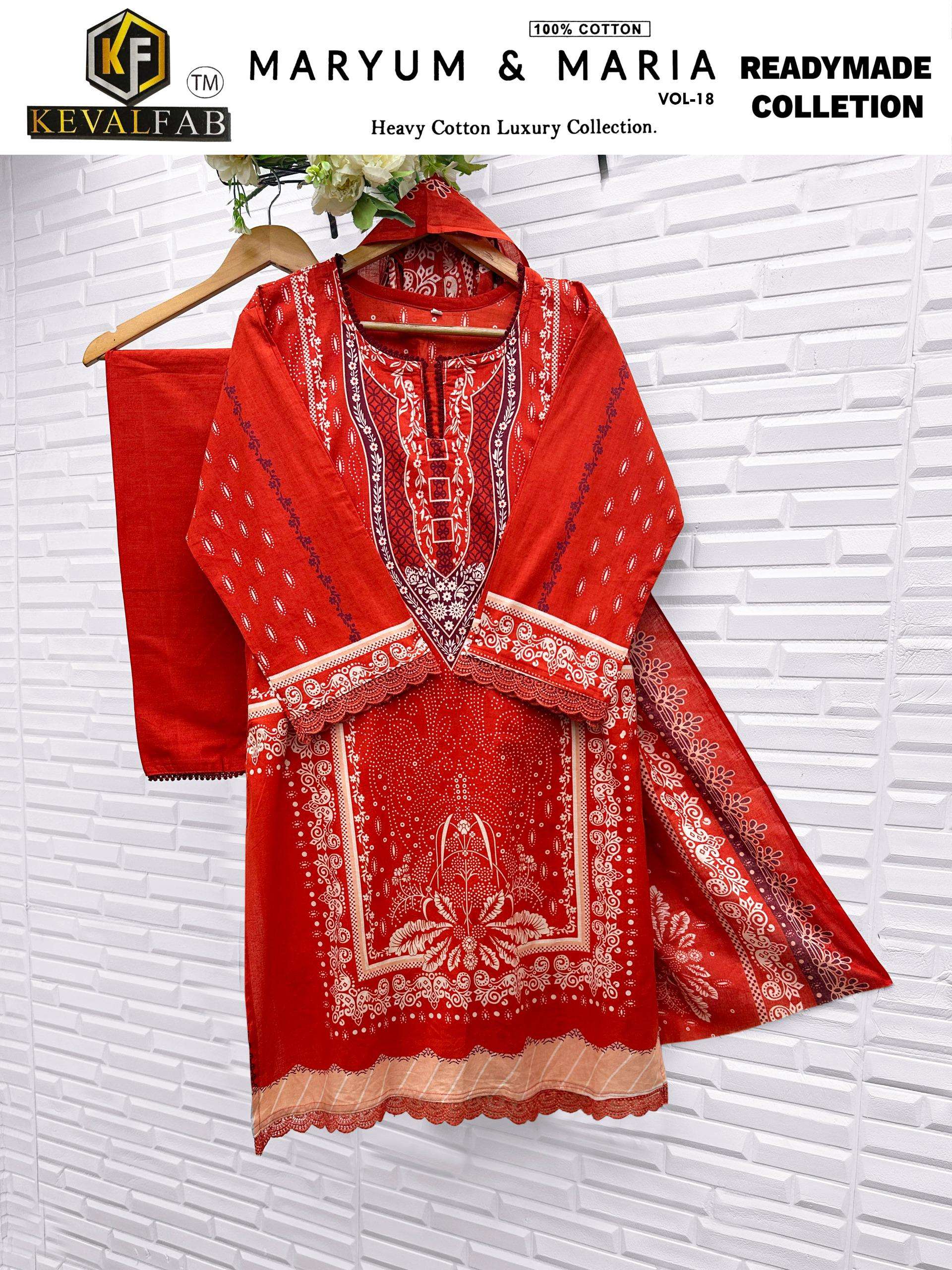 KEVAL FAB MARYUM & MARIA VOL 18 READY MADE COLLECTION 