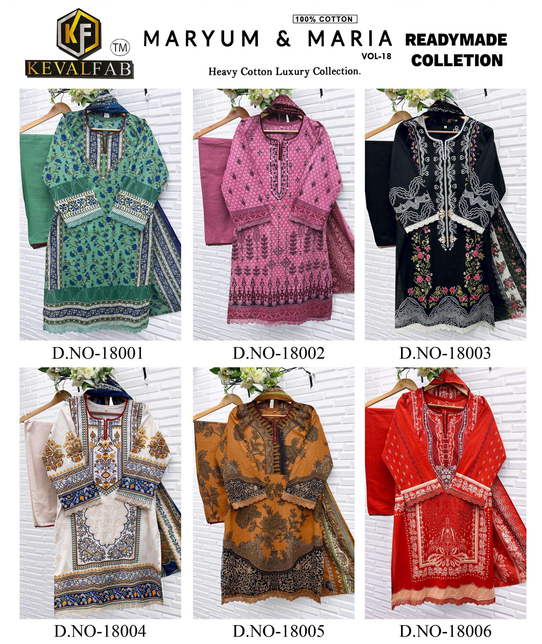 KEVAL FAB MARYUM & MARIA VOL 18 READY MADE COLLECTION 