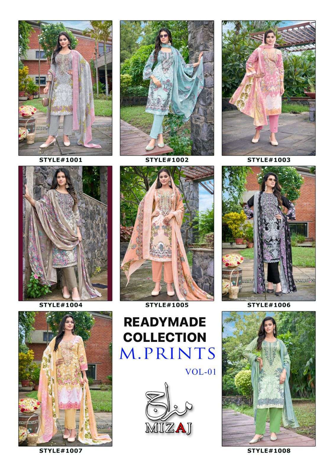 KEVAL FAB MIZAJ M PRINTS VOL 1 READY MADE COLLECTION 