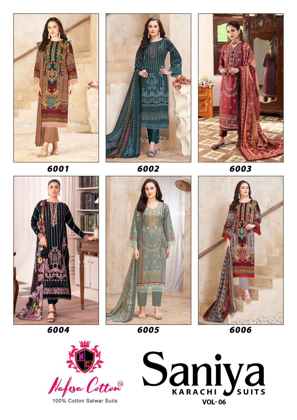 NAFISA COTTON SANIYA KARACHI SUITS VOL 6 