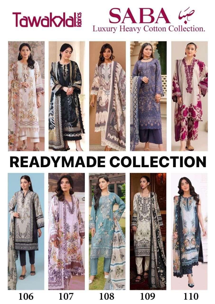 TAWAKKAL FABRICS SABA LUXURY HEAVY READY MADE COTTON COLLECTION