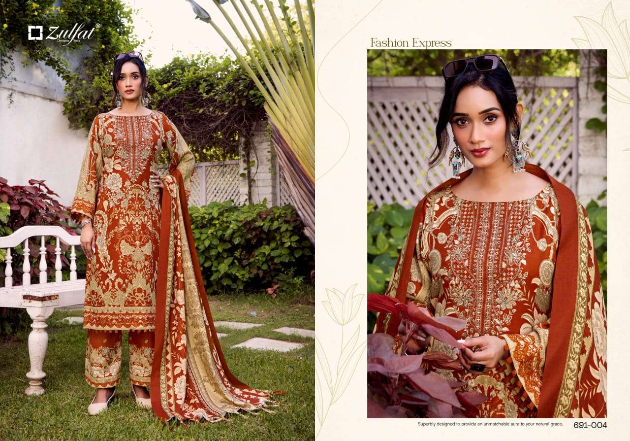 ZULFAT DESIGNER SUITS JANNAT PASHMINA COLLECTION 