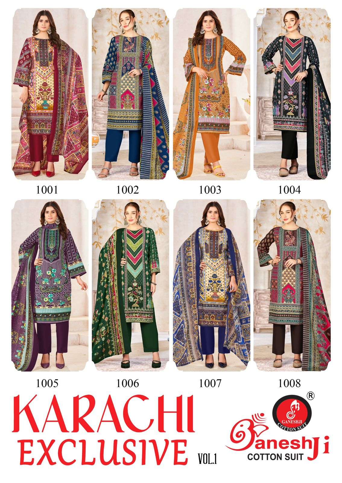 GANESHJI COTTON SUIT KARACHI EXCLUSIVE VOL 1