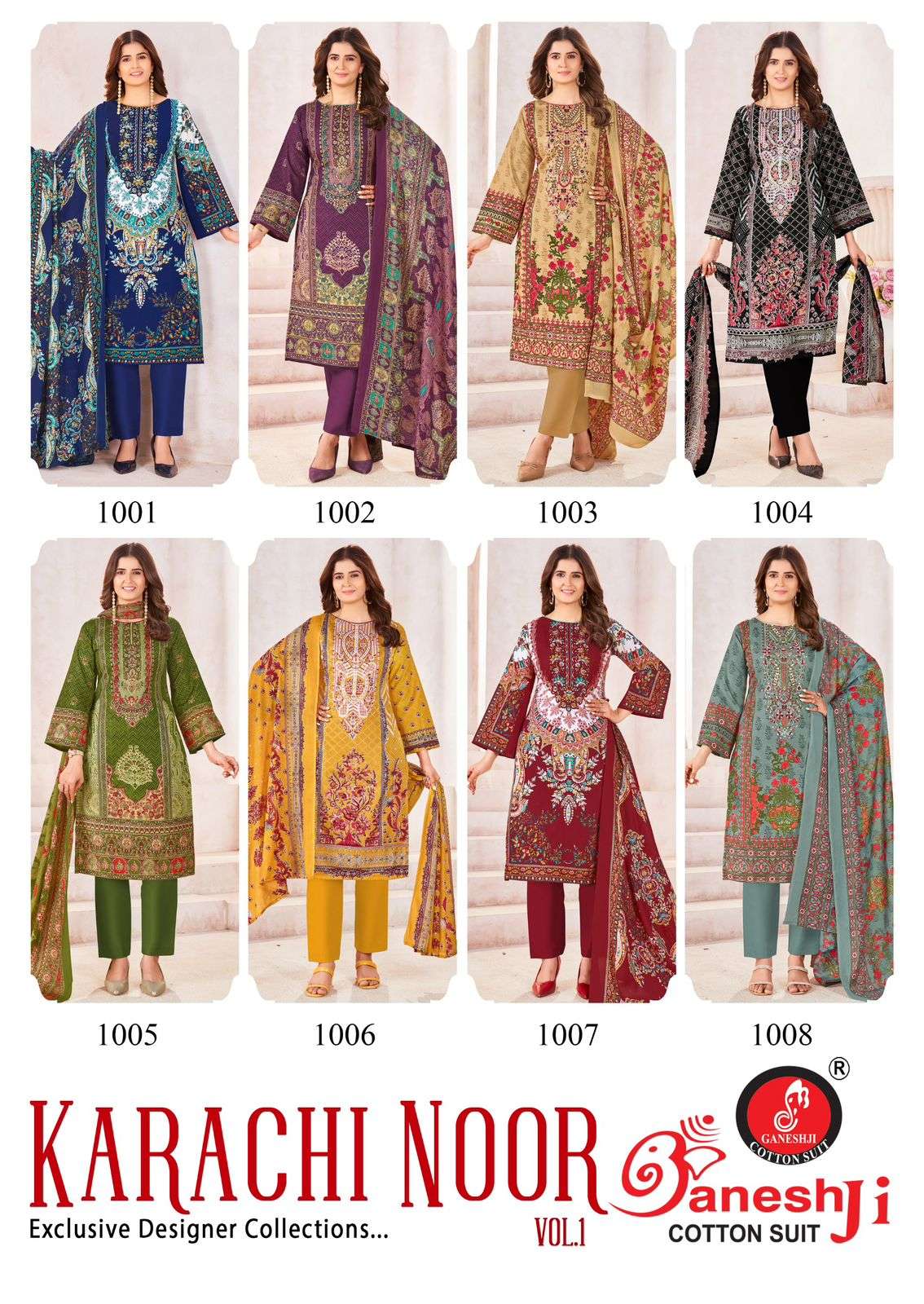 GANESHJI COTTON SUIT KARACHI NOOR VOL 1 
